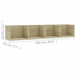 vidaXL Étagère murale à CD Chêne sonoma 100x18x18 cm Bois d'ingénierie pas cher