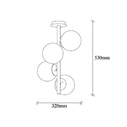 Acheter Vente-Unique Lustre en métal et verre - 4 globes - D. 32 cm x H. 53 cm - Doré et blanc - FAZE