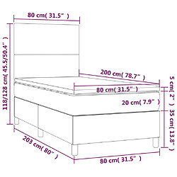 vidaXL Sommier à lattes de lit avec matelas Blanc 80x200 cm Similicuir pas cher