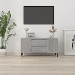 Avis Maison Chic Meuble TV scandinave gris - Banc TV pour salon Sonoma 102x44,5x50 cm Bois d'ingénierie -MN16245