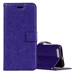 Wewoo Housse Étui Violet pour cartes et porte-monnaie cadre photo Huawei Honor 9 Crazy Horse Texture horizontale Flip en cuir avec titulaire fentes