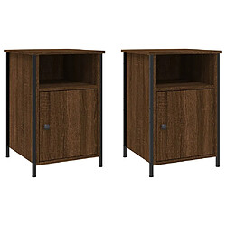 vidaXL Tables de chevet 2pcs Chêne marron 40x42x60cm Bois d'ingénierie