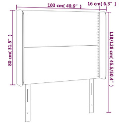 vidaXL Tête de lit à LED Blanc 103x16x118/128 cm Similicuir pas cher