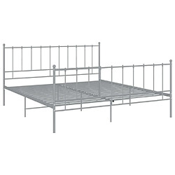 Maison Chic Lit adulte - Lit simple Cadre de lit,Structure du lit Contemporain Gris Métal 180x200 cm -MN22670