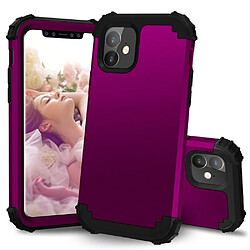 Wewoo Coque Rigide Pour iPhone 11 PC + Silicone Protection anti-chute de téléphone portable en trois parties Bback Cover Violet foncé