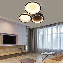 Acheter NETTLIFE Plafonnier LED 22W chambre noir blanc chaud avec 3 anneaux design décoration moderne pour salon chambre d'enfant couloir salle à manger