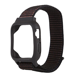 Wewoo Pour Apple Watch Series 5 & 4 44 mm / 3 & 2 & 1 42 mm Bracelet de montre en nylon avec crochet et fermeture à boucle noir brun