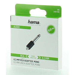 HAMA Adaptateur audio, fiche RCA femelle - jack mono mâle 6,3 mm