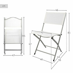 Chaise Pliante Aktive Blanc 46 x 81 x 55 cm (4 Unités) pas cher