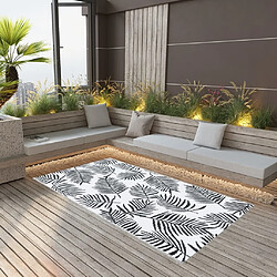 vidaXL Tapis d'extérieur Blanc et noir 120x180 cm PP