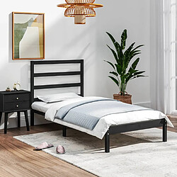 vidaXL Cadre de lit sans matelas noir 75x190 cm bois massif 