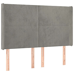 Avis Maison Chic Tête de lit scandinave à LED,meuble de chambre Gris clair 147x16x118/128 cm Velours -MN74559