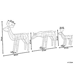 Beliani Lot de 3 décorations LED rennes animés 76 cm blanc MIKKELI