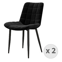 Moloo SACHA-Chaise en Velours et métal noir (x2)