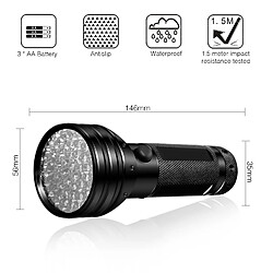 Avis INF Lampe de poche UV étanche avec 51 perles LED à 395 nm