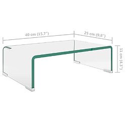 vidaXL Meuble TV/pour moniteur 40x25x11 cm verre transparent pas cher