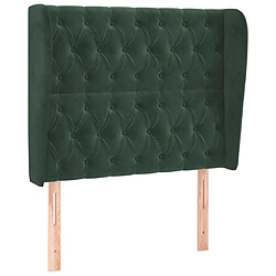 vidaXL Tête de lit avec oreilles Vert foncé 93x23x118/128 cm Velours