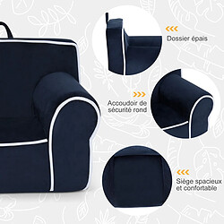 Helloshop26 Fauteuil pour enfant de 0 à 5 ans rembourré avec tissu en velours et éponge de haute qualité chaise pour salle de jeux chambre jardin d'enfants bleu 20_0008589