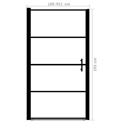 Acheter vidaXL Porte de douche trempé dépoli 91x195 cm Noir