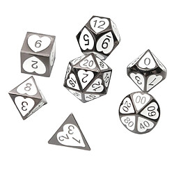 7 Pièces Métal Polyédrique Dés D4 D6 D8 D10 D12 D20 Ensemble Jeu De Rôle Jeu 07