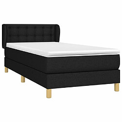 Avis Maison Chic Lit Adulte - Lit simple Lit à sommier tapissier et matelas moelleux - Meuble de Chambre - Noir 80x200 cm Tissu -MN72156