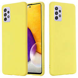 Coque en silicone anti-rayures avec sangle jaune pour votre Samsung Galaxy A73 5G