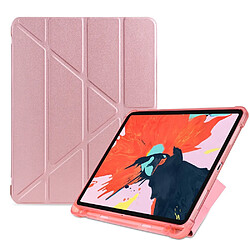 Wewoo Housse Étui Coque de protection TPU antichoc multi-rabattable pour iPad Pro 11 pouces 2018avec support et fente stylet or rose