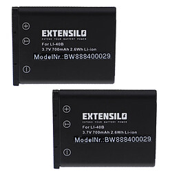 Vhbw EXTENSILO 2x Batteries compatible avec Kodak EasyShare M200, M215, M23, M522, M530, M22, M52 appareil photo, reflex numérique (700mAh, 3,7V, Li-ion)