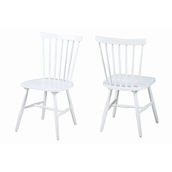 HELLIN Lot de 2 chaises bois hévéa TOLEDO - coloris blanc