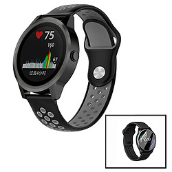 PHONECARE Kit Bracelet Bicolore SportStyle + Film de Hydrogel pour Garmin Instinct Solar - Tactical Edition - Noir / Gris