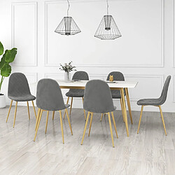 Maison Chic Lot de 6 Chaises à manger | Chaise de salle à manger cuisine gris clair velours -GKD79565