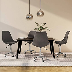 Maison Chic Lot de 4 Chaises pivotantes à manger,Chaises à manger,Chaises de cuisine salon Gris foncé Tissu -MN40624