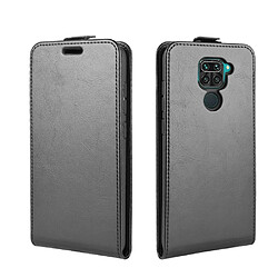 Etui en PU cheval fou vertical flip avec porte-carte noir pour votre Xiaomi Redmi Note 9/Redmi 10X 4G