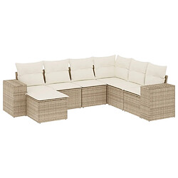 Maison Chic Salon de jardin avec coussins 7 pcs | Ensemble de Table et chaises | Mobilier d'Extérieur beige résine tressée -GKD94822