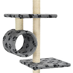 Arbre à chat avec griffoirs,niche pour chat en sisal 260 cm Gris Motif pattes -MN59714 pas cher