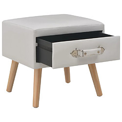 Maison Chic Table de chevet,Table de nuit,Table d'appoint pour salon Blanc 40x35x40 cm Similicuir -MN89671