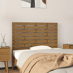 vidaXL Tête de lit murale Marron miel 96x3x63 cm Bois massif de pin