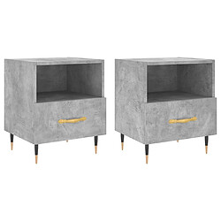 vidaXL Tables de chevet 2pcs gris béton 40x35x47,5cm bois d’ingénierie