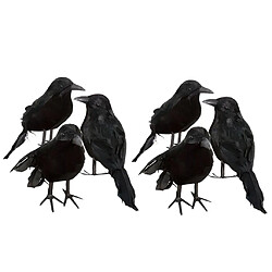 6x Halloween En Peluche Plume Crow Oiseau Merle Corbeau Robe Décoration Prop