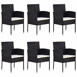 Avis Salle à dîner de jardin 7 pcs,Table et chaise à manger Résine tressée Noir -MN56801