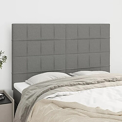 vidaXL Têtes de lit 4 pcs Gris foncé 72x5x78/88 cm Tissu