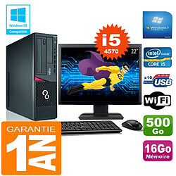 PC Fujitsu Esprimo E720 E85+ SFF I5-4570 16 Go Disque 500 Go Wifi W7 Ecran 22" - Occasion