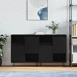 vidaXL Buffets 2 pcs noir bois d'ingénierie