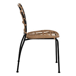 Avis BigBuy Home Chaise de Salle à Manger Noir Naturel Acier 51 X 58 X 87 CM