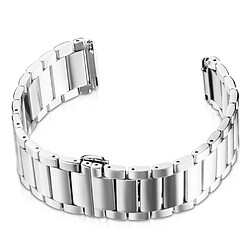 Bracelet en métal 22mm trois perles avec fermoir papillon argent pour votre Huawei Watch GT/Honor Watch Magic