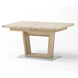 Pegane Table à manger extensible en bois finiton chêne blanchi - L.140-220 x H.77 x P.90 cm