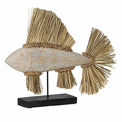 BigBuy Home Figurine Décorative Blanc Marron Naturel Poisson 70 x 12 x 53 cm