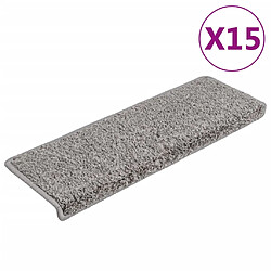 vidaXL Tapis d'escalier 15 pcs 65x21x4 cm Gris