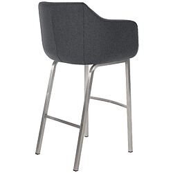 Acheter Decoshop26 Tabouret de bar chaise haute x1 recouvert de feutrine gris avec piètement à quatre pieds en acier inoxydable 10_0005238