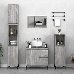 Maison Chic Armoire de bain,Meuble de rangement de salle de bain,Meuble haut sonoma gris 65x33x60 cm bois d'ingénierie -GKD283523